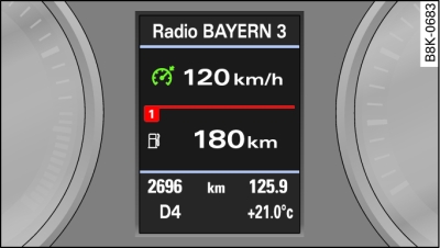 Display: Gekozen snelheid